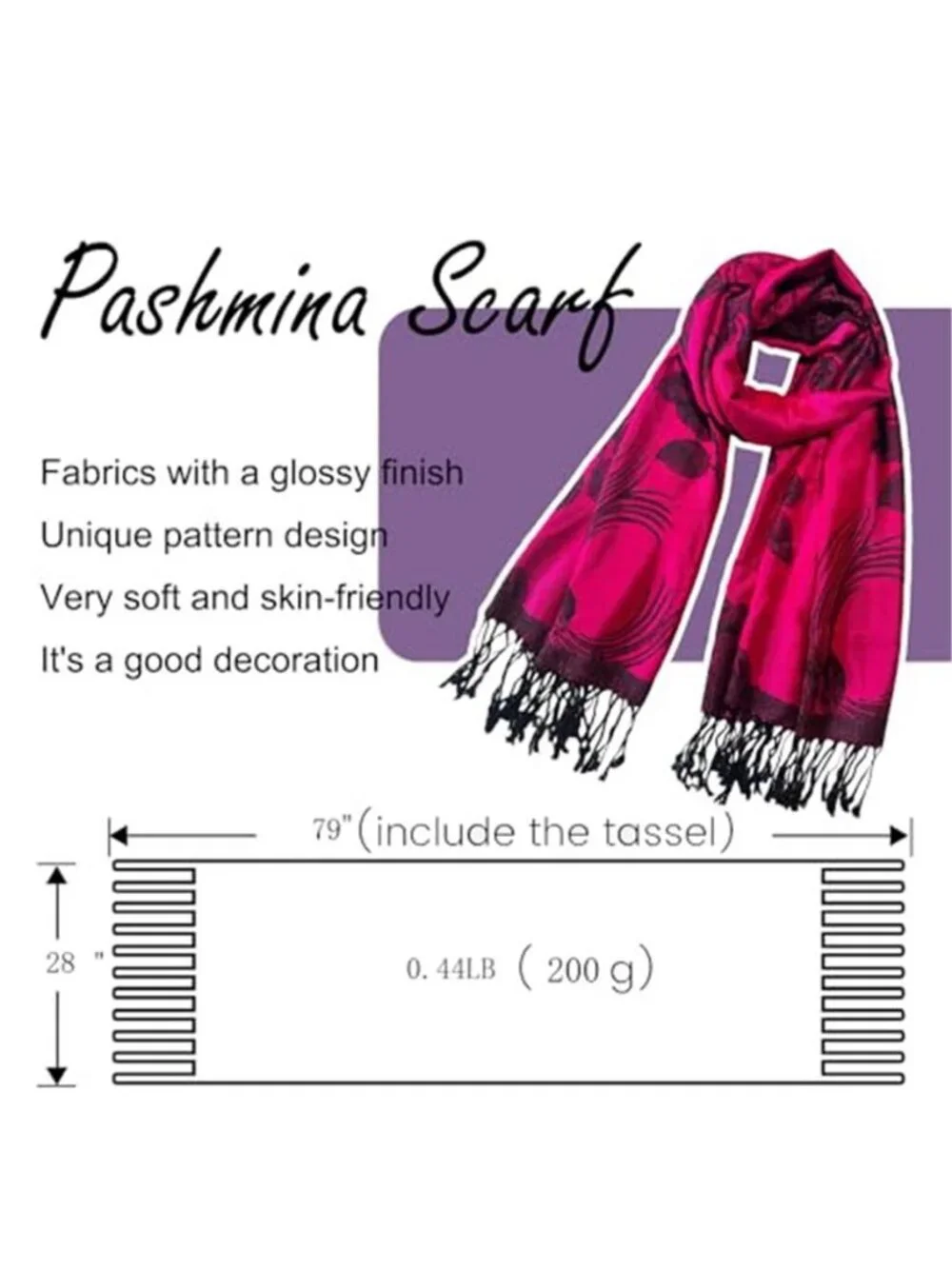 Reversible Paisley Pashmina Shawl Wrap for Women Rave Scarf Vintage Jacquard